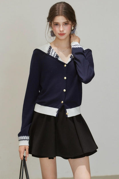 Ruffled Pleated A-Line Skirt