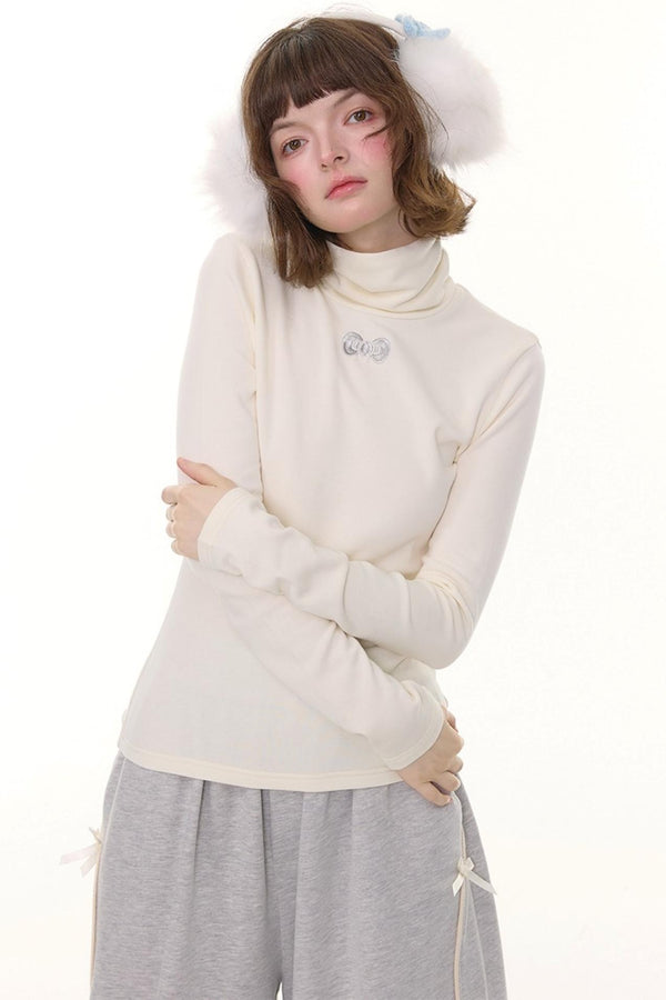 Autumn Retro High Neck Knitted Top