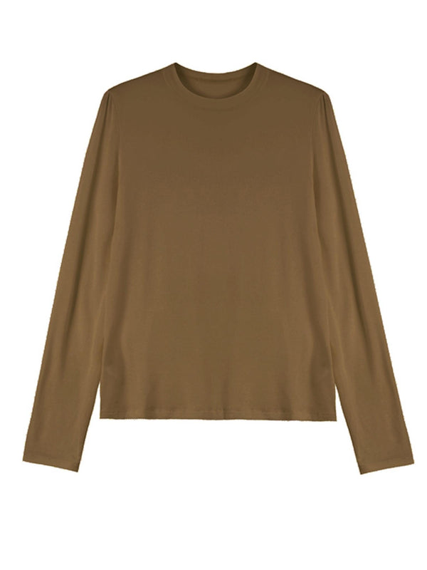 Seamless Long-Sleeved Wool Knit Top