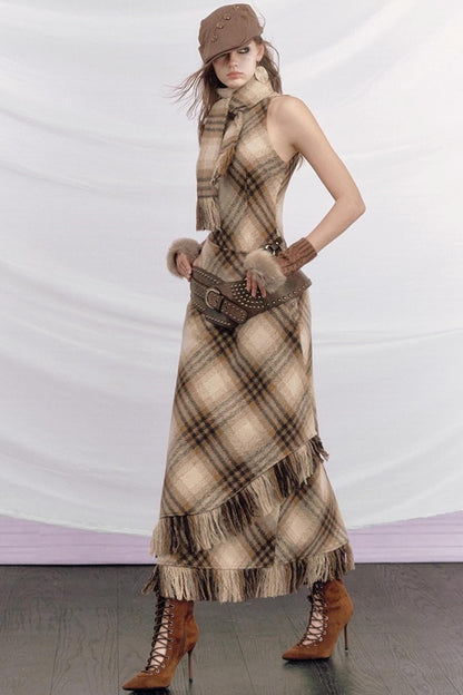 Plaid Woolen Suit Set-Up