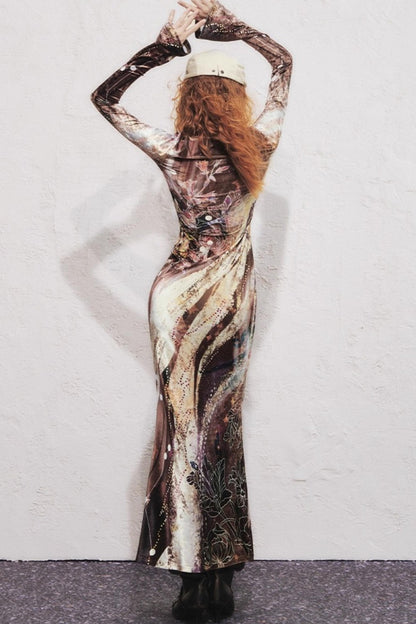 Velvet V-Neck Mermaid Dress