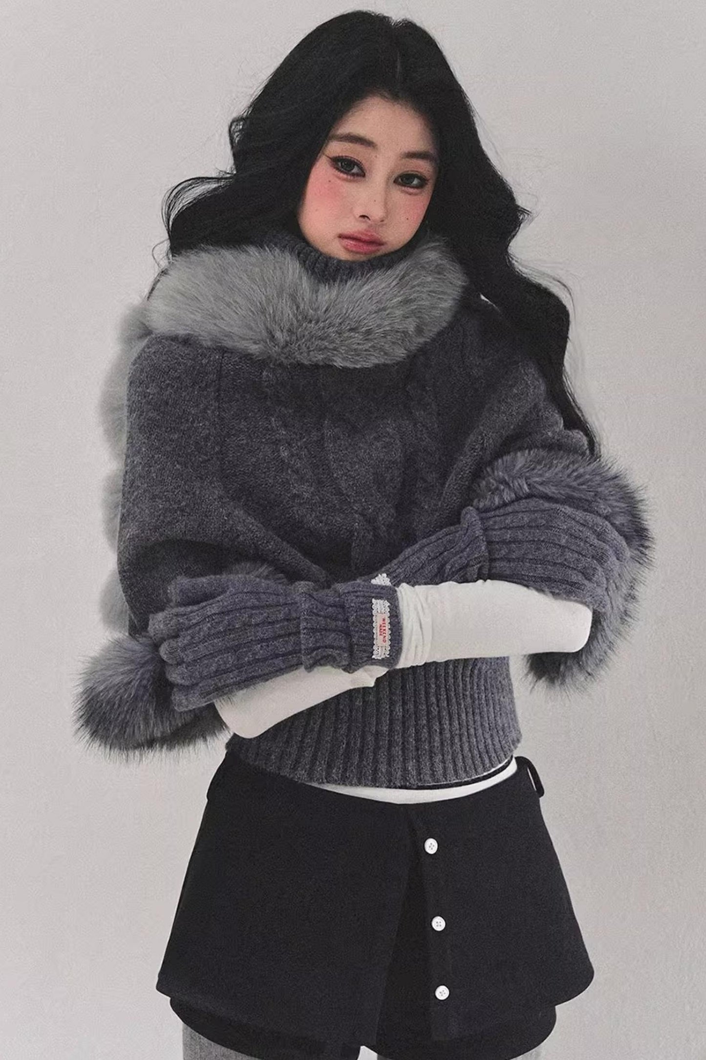 Faux Fox Fur Collar Scarf