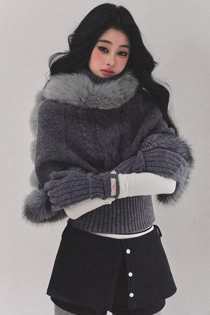 Faux Fox Fur Collar Scarf