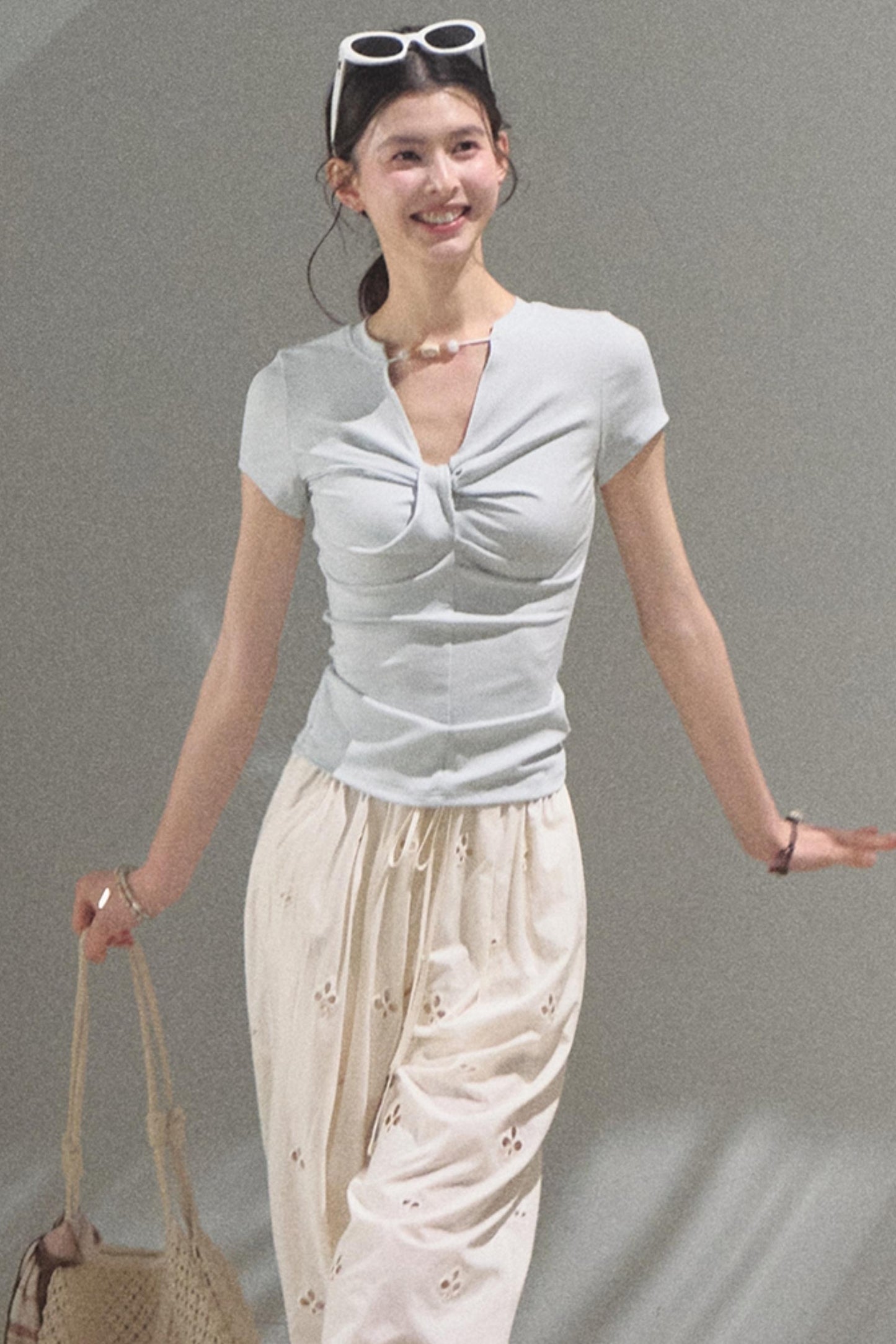 Cool Beaded V-Neck Tee