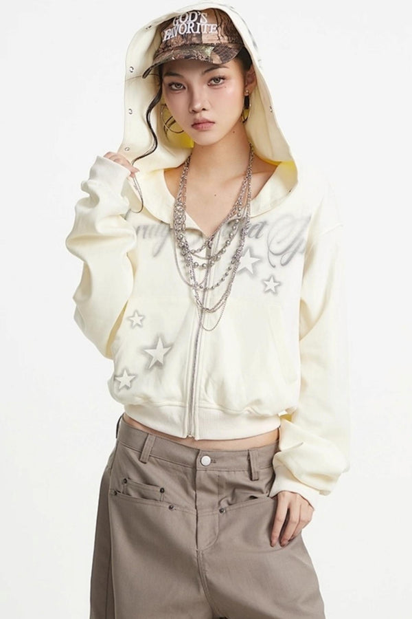 Lazy Zipper Hooded Jacket