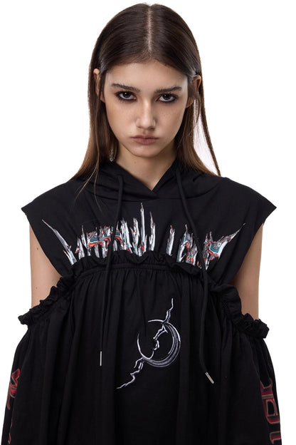 Electric Moon Off-Shoulder Dress