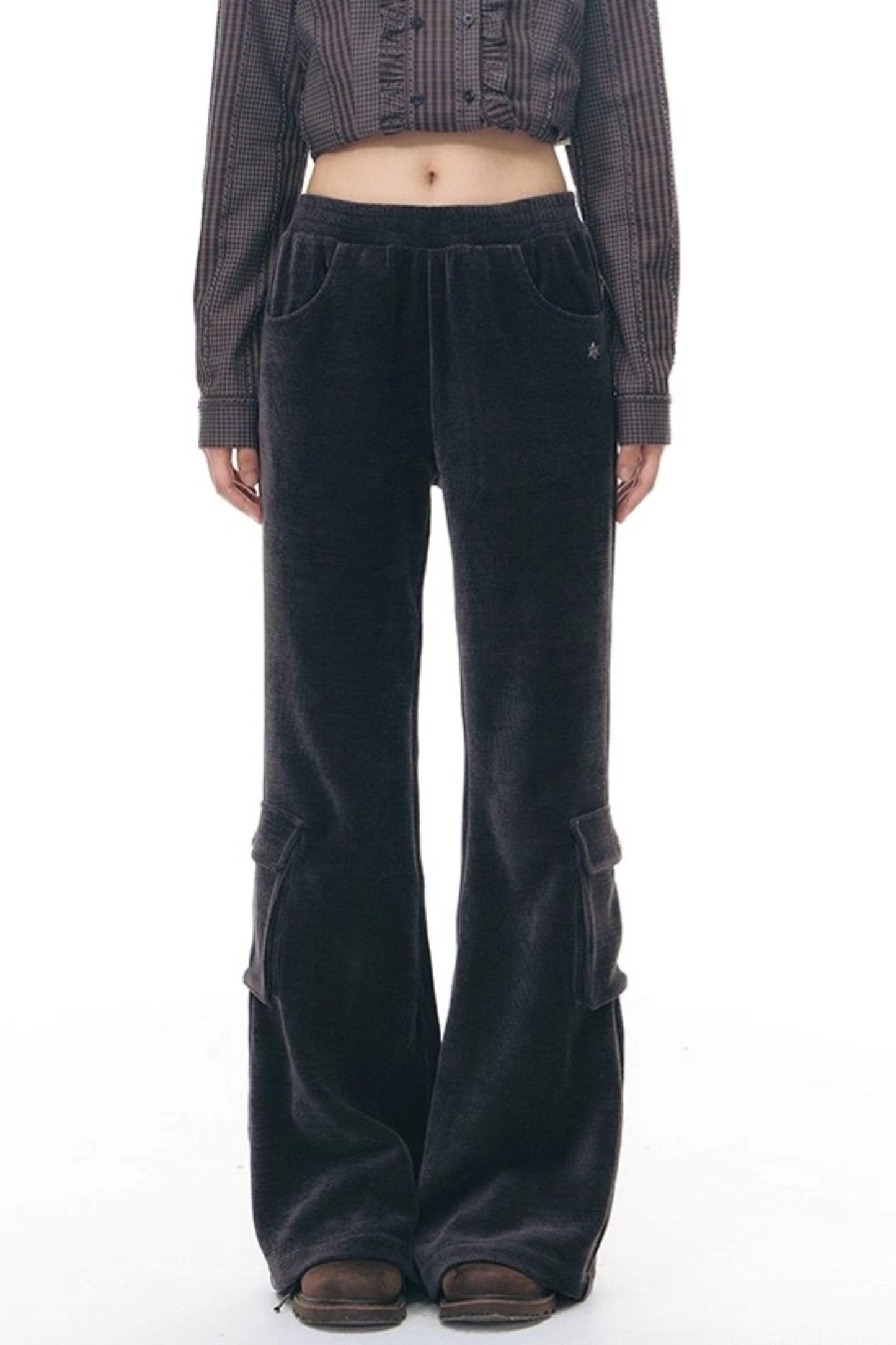 Chenille Slim Flared Pants