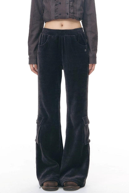 Chenille Slim Flared Pants