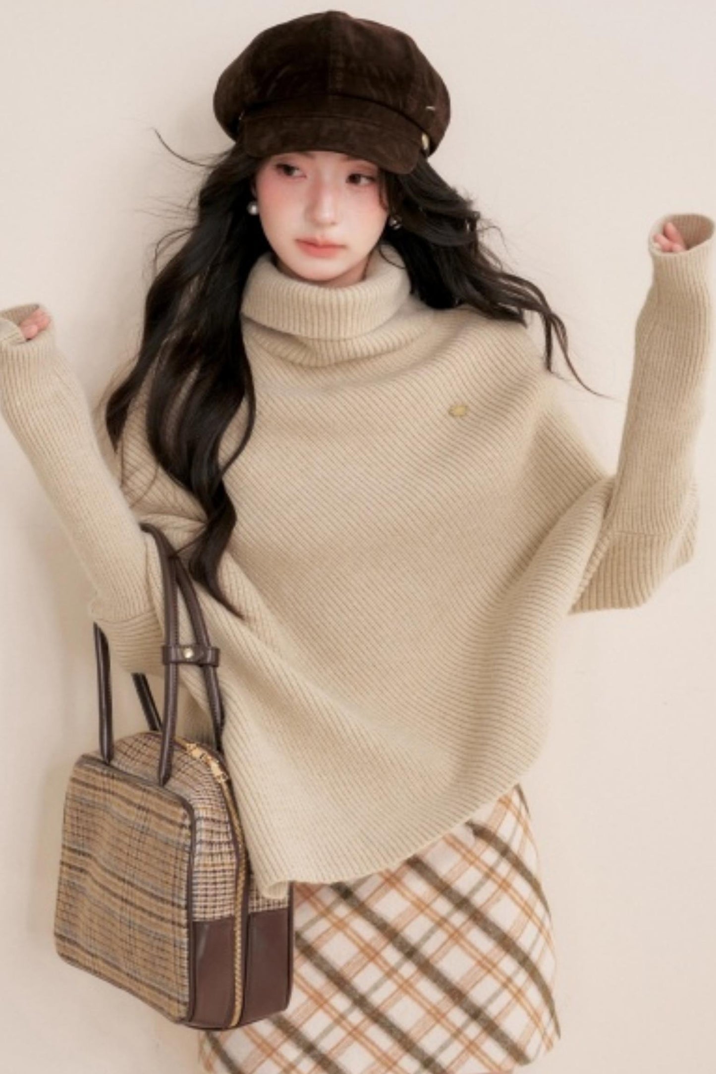 Retro Plaid Woolen Skirt