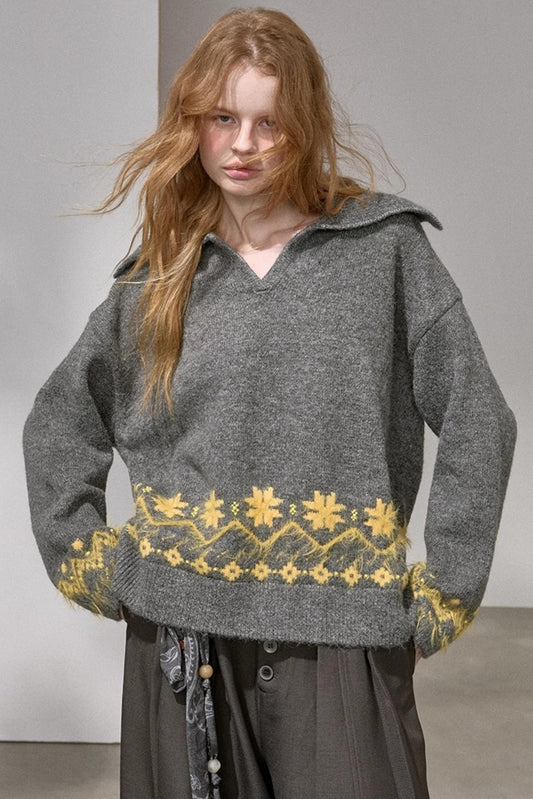 Fair Isle Vintage Embroidered Sweater