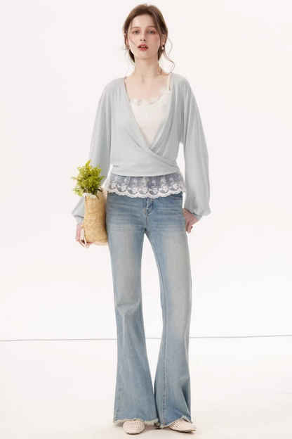 Lyocell Lace Batwing Top