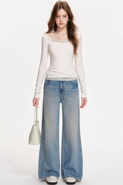 Custom-Dyed Wool Lace Top