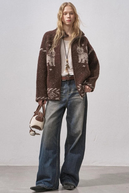 Star Kitty Jacquard Cardigan