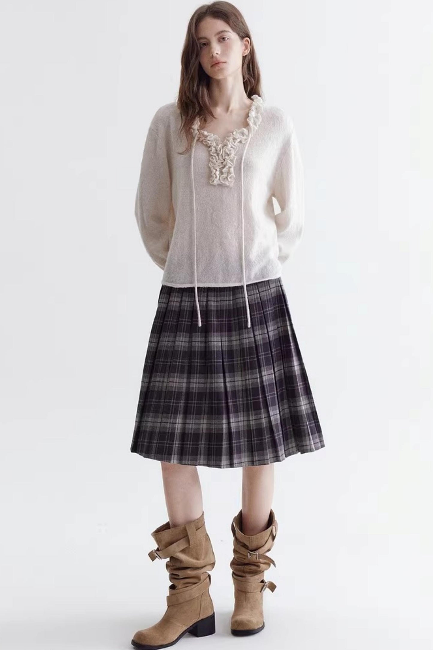 Ruffled Merino Wool Sweater