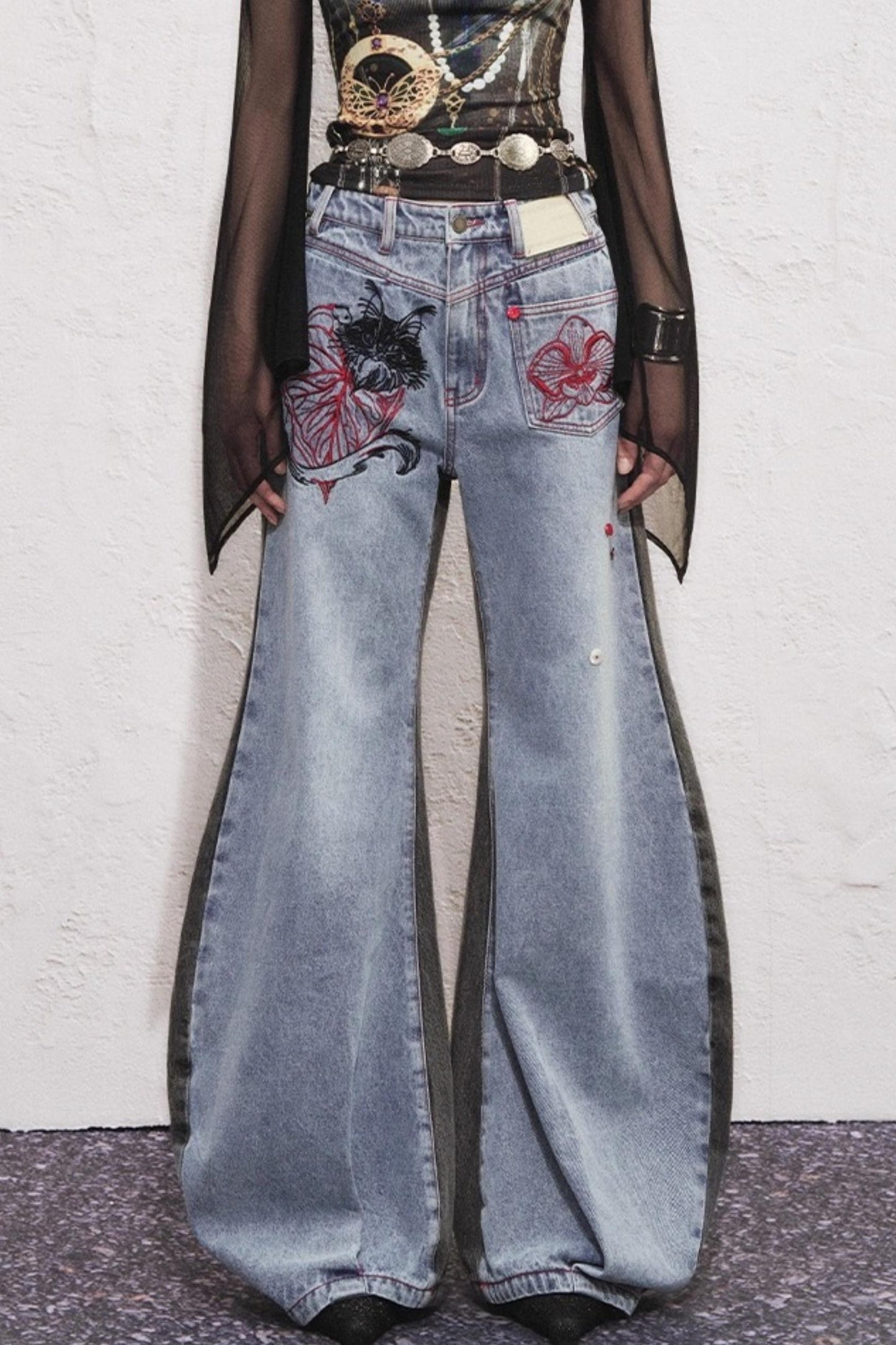 Asymmetrical Sickle Jeans