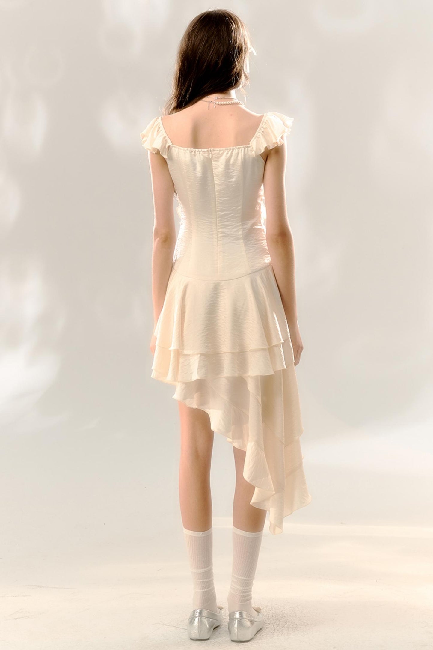 Roman Holiday Fly Sleeve Tail Dress