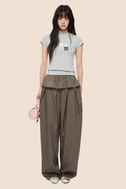 Slim Gray Square Crop Tee