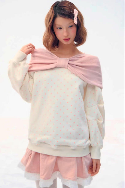 Retro Polka Dot Knit Top