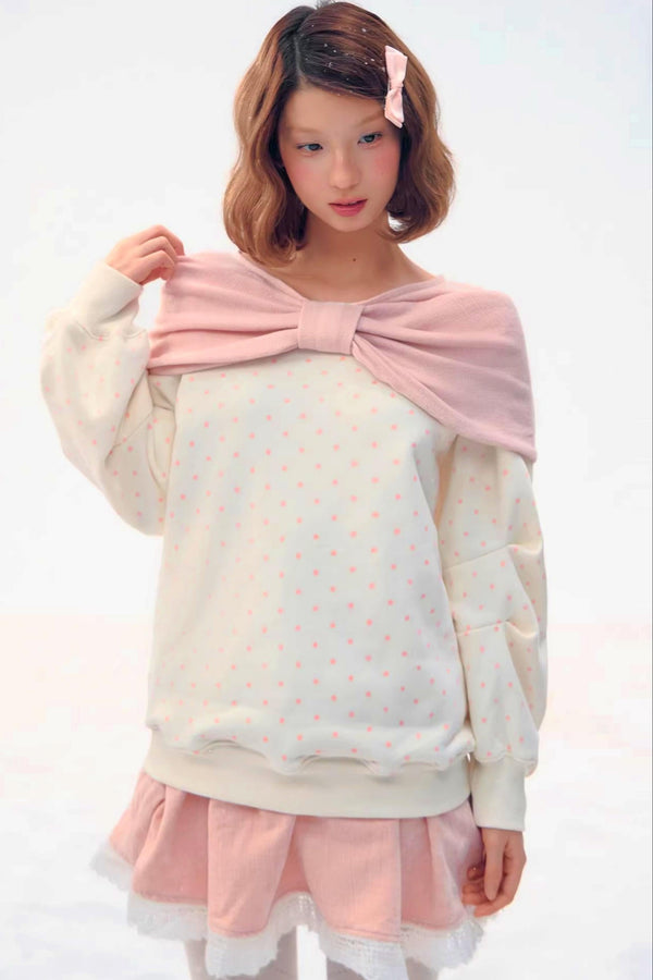 Retro Polka Dot Knit Top