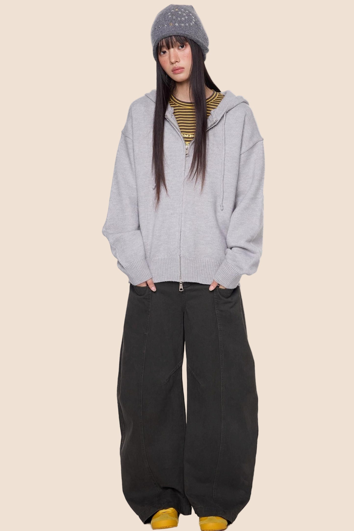 Fall Knit Hooded Cardigan