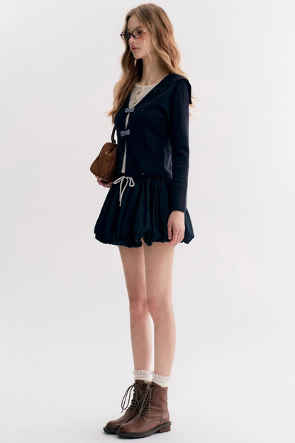 Navycore Check Knitted Cardigan