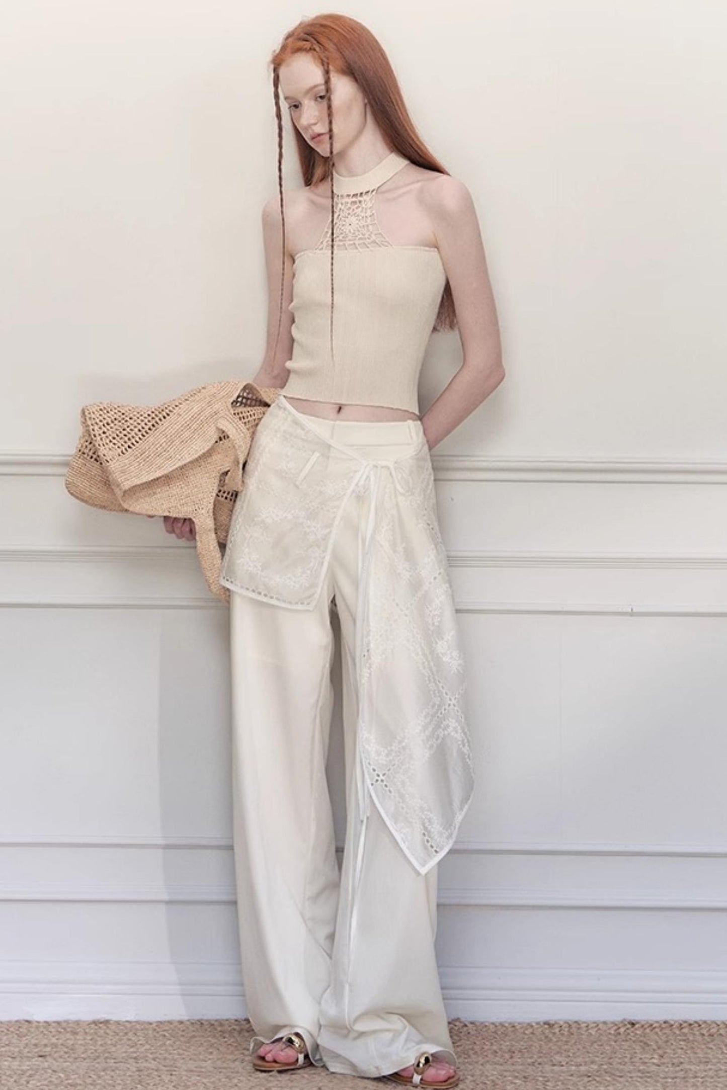 Weave Knit Bustier Top