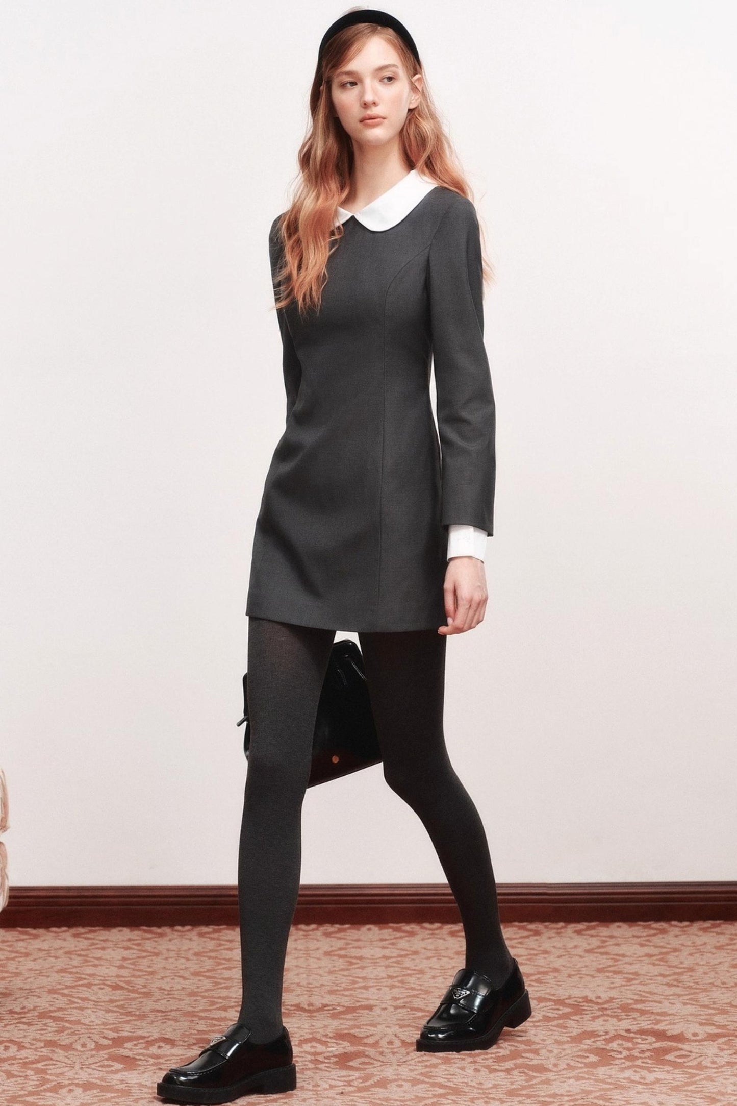 Wool Blend Double-Neck Dress