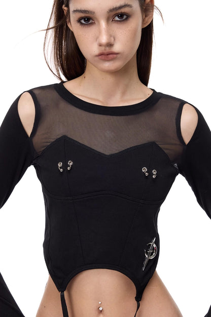 Electric Moon Mesh Top
