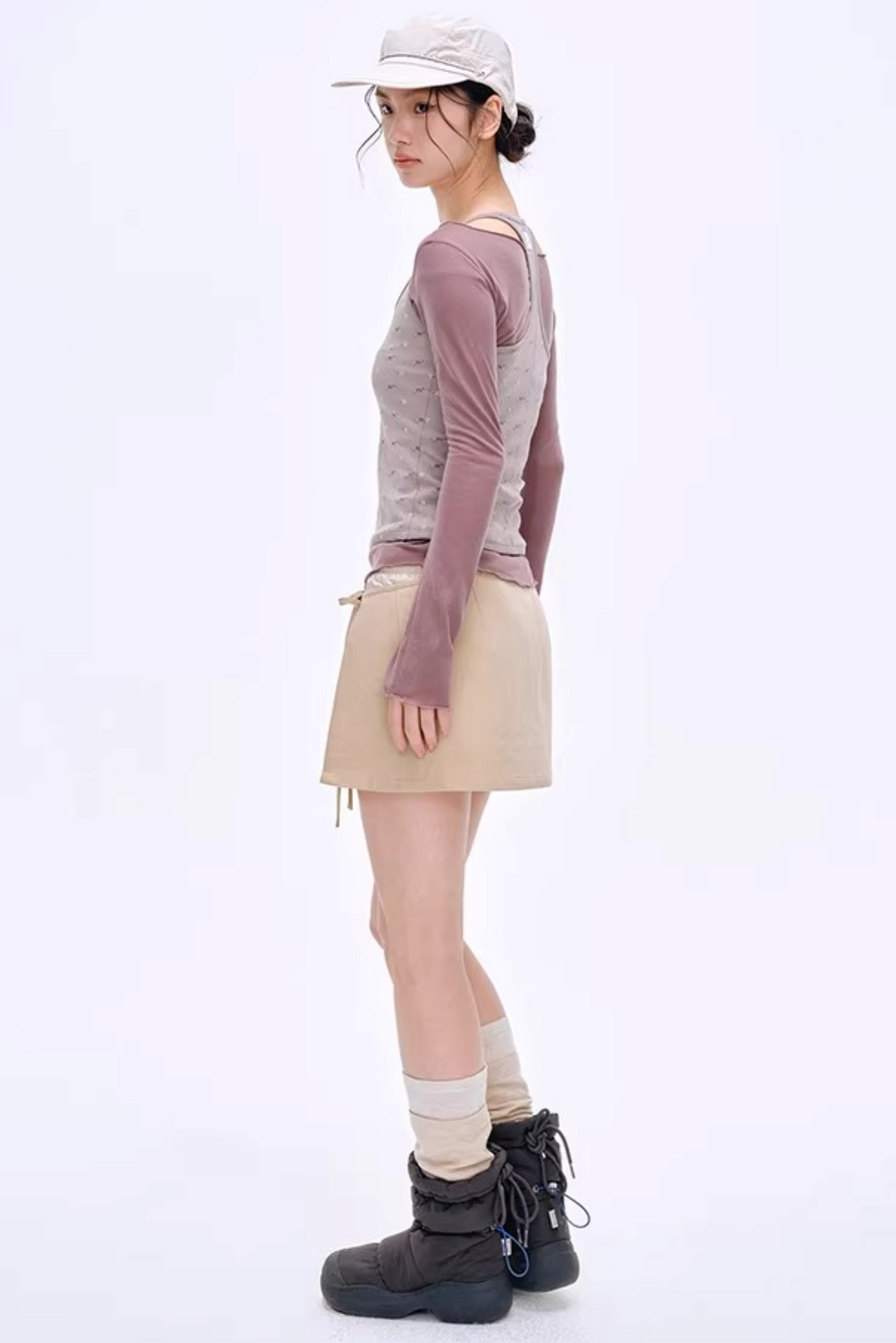 High-Gloss Two-Tone Slouch Socks