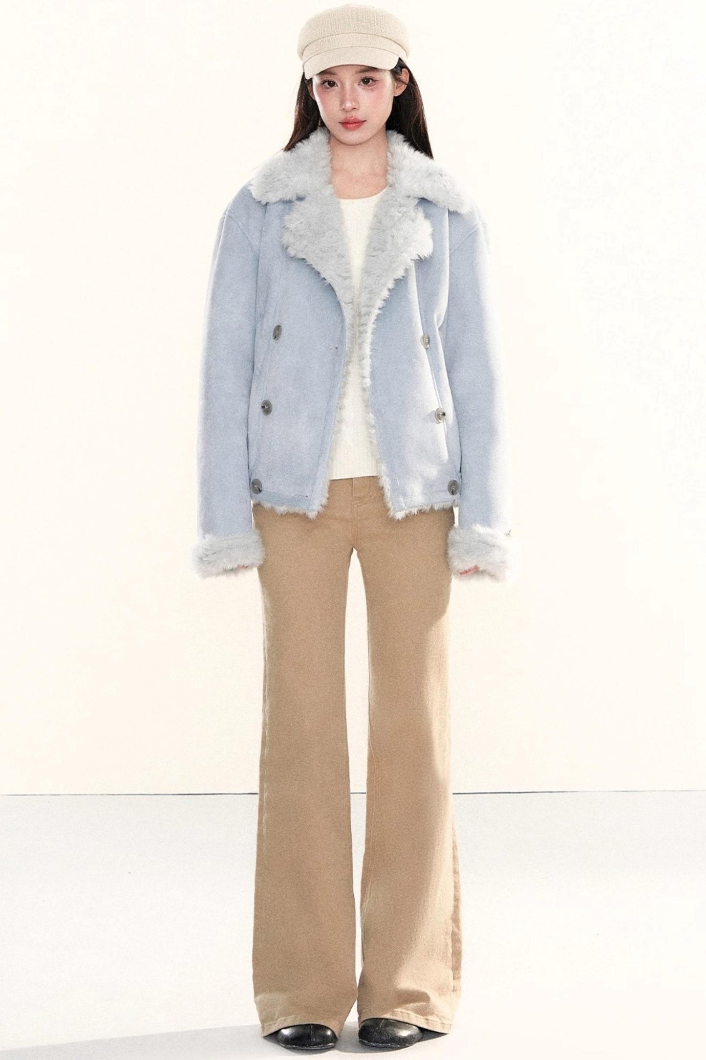 Double-Breasted Fur Coat