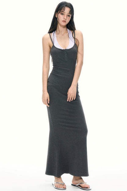 Color Clash Maxi Dress