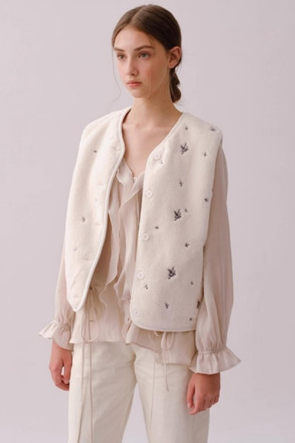 Lyocell Ruffled V-Neck Top