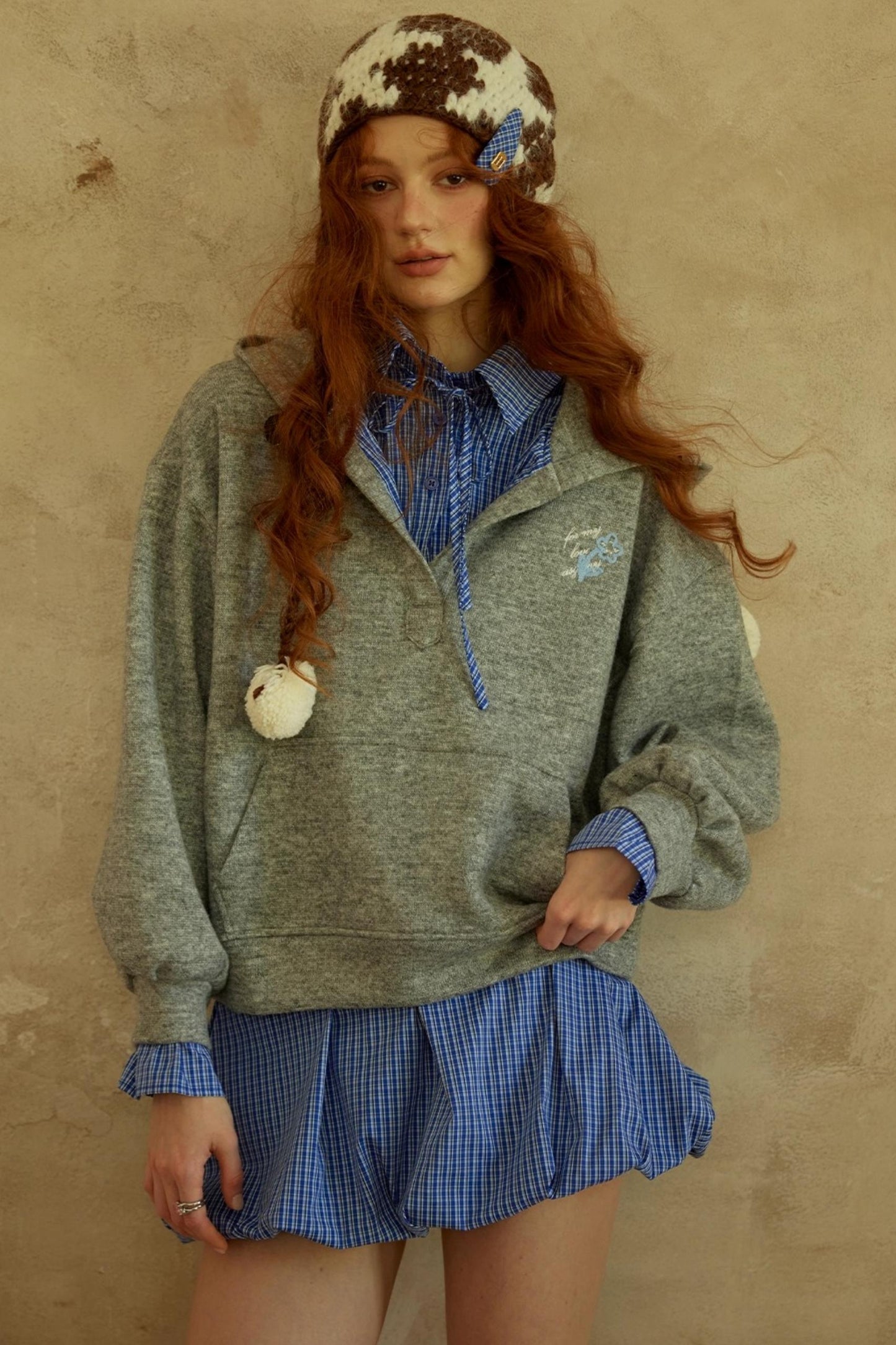 Plaid Mini Skirt Top With pants Set-Up