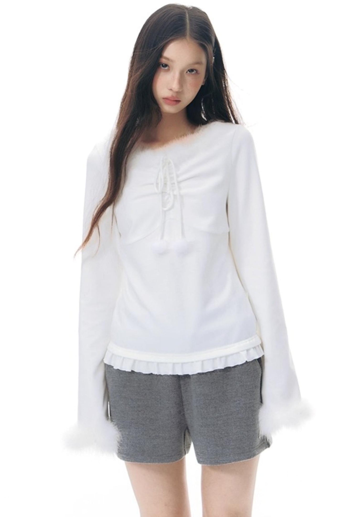 Patchwork Tweed Bootcut Shorts