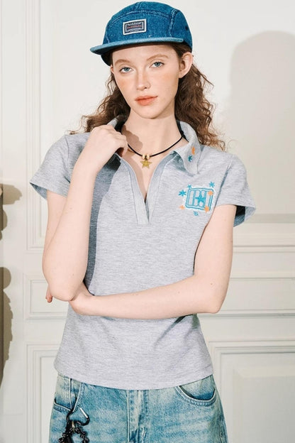 Embroidered Womens Polo Tee