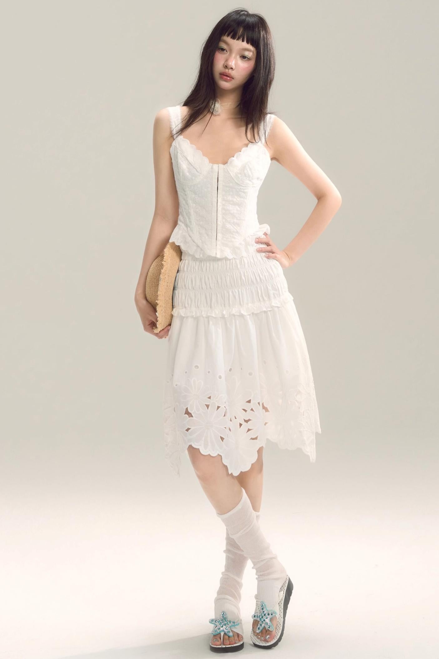 Whispering Daisy Asymmetrical Skirt Top