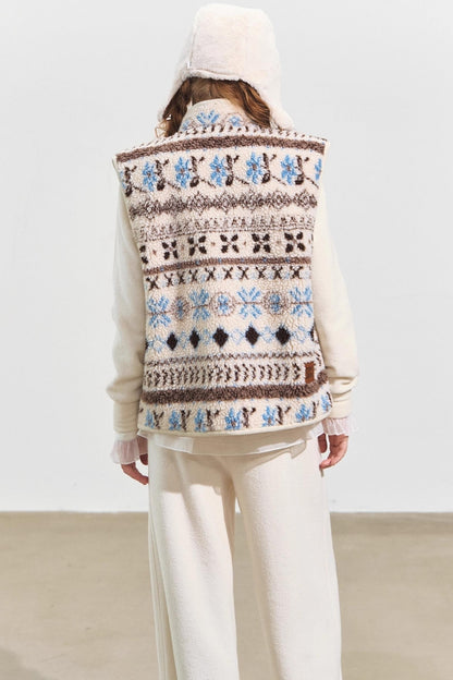 Fair Isle Jacquard Fleece Vest
