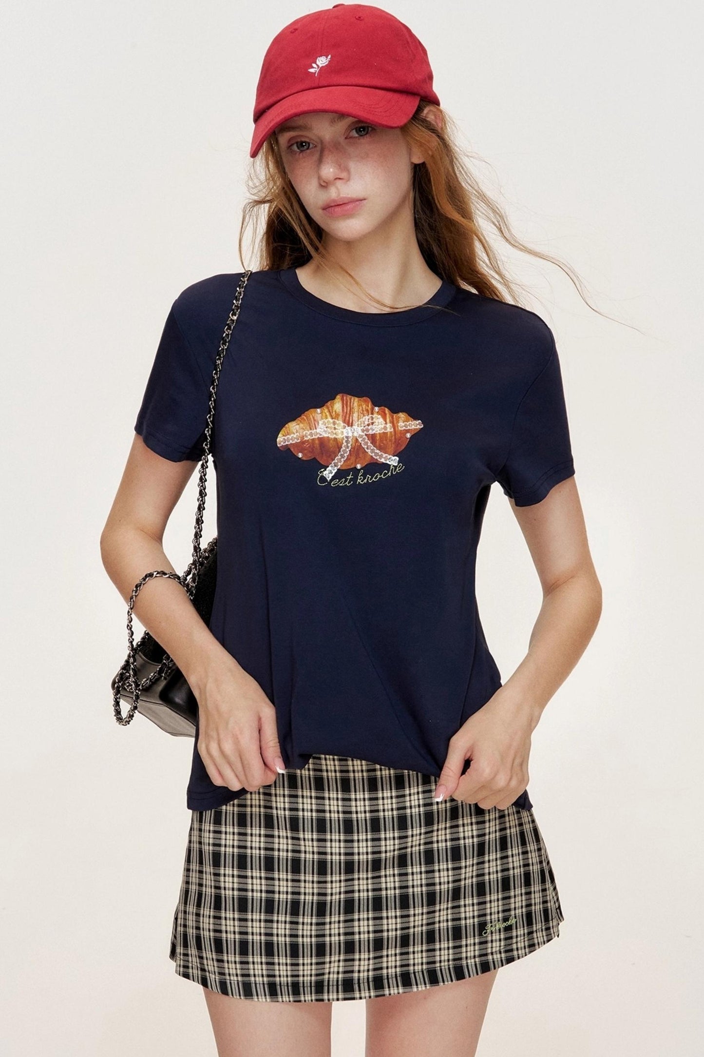 Croissant Lace Short Sleeve T-Shirt