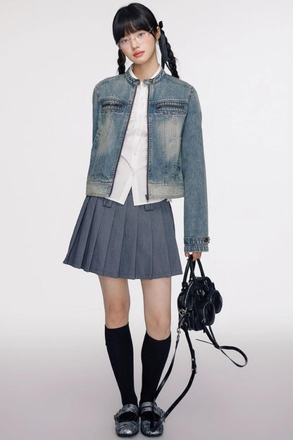 Nap Pleated Slim Spring Shirt