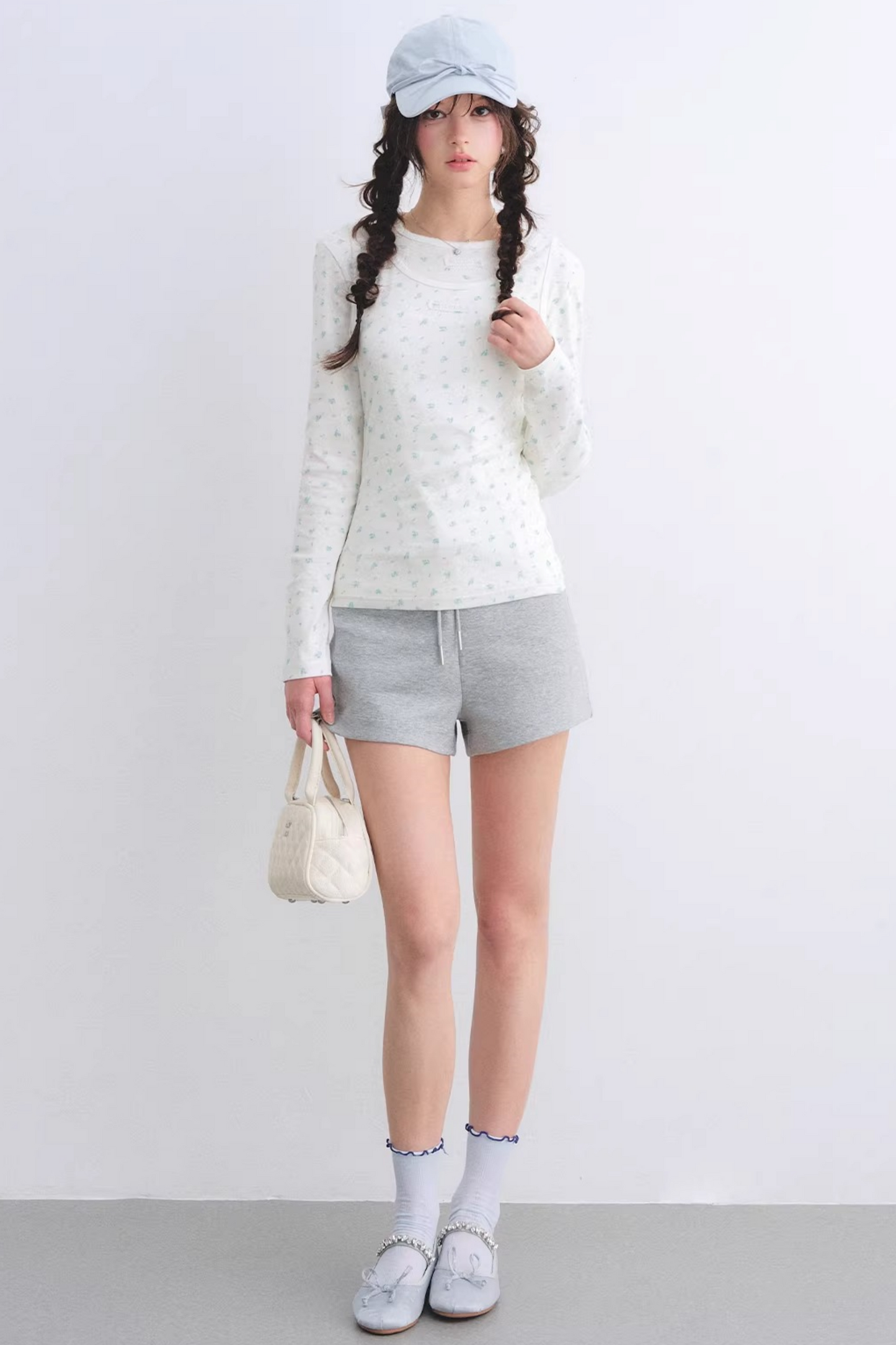 Floral Curved-Edge Vest Set