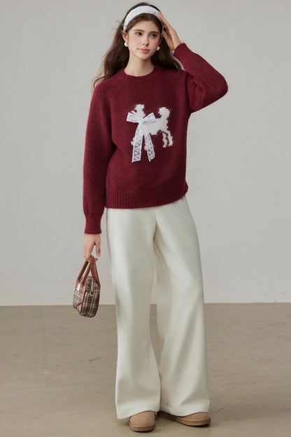 High-Waisted Velvet Wide-Leg Pants