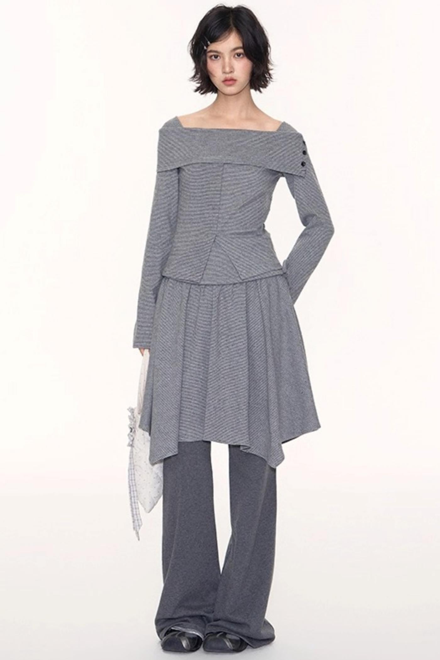 Striped Long Sleeve Top Set-Up