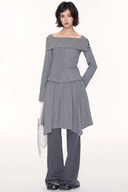 Striped Long Sleeve Top Set-Up