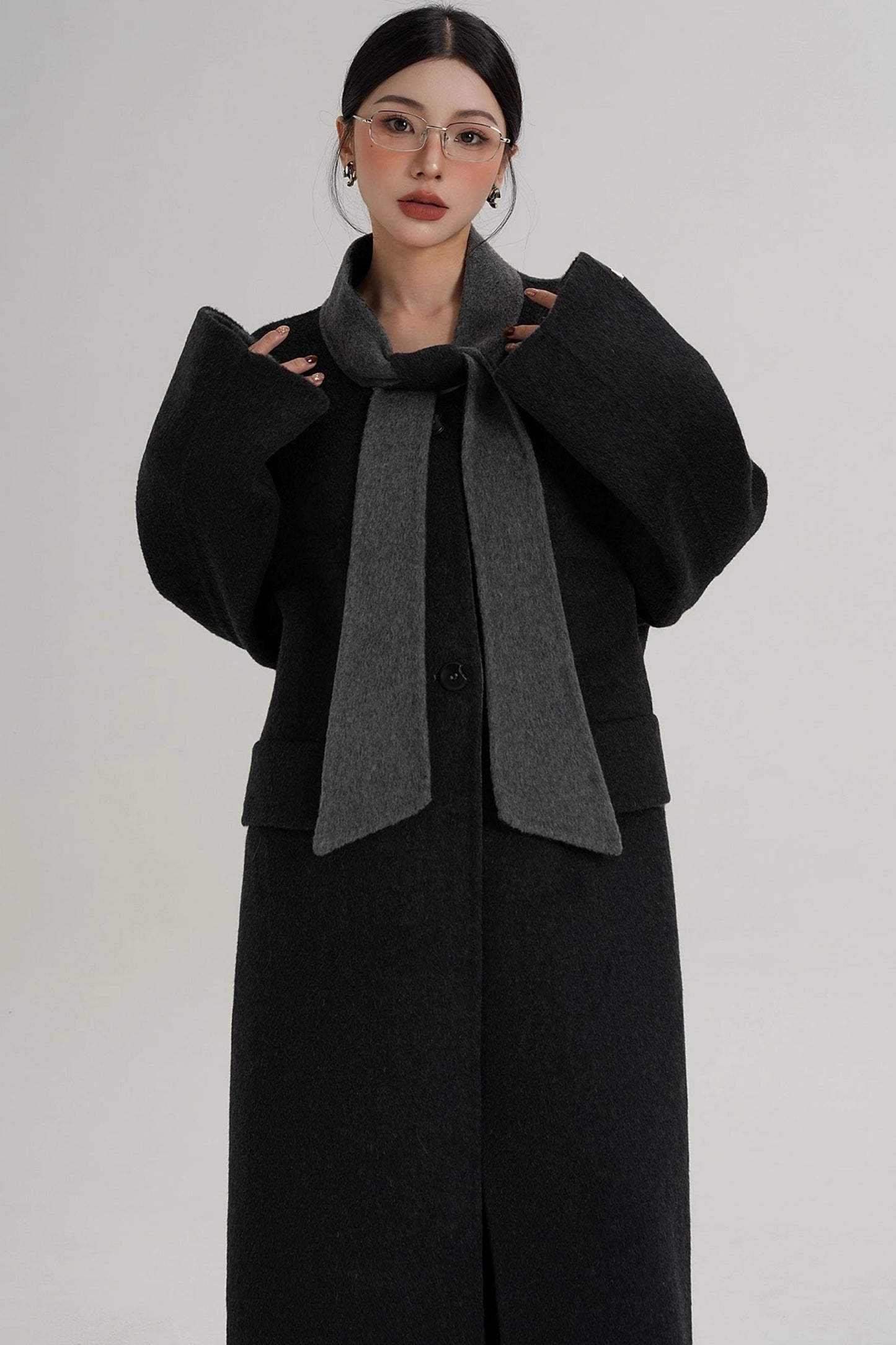 Reversible Contrast Wool Coat