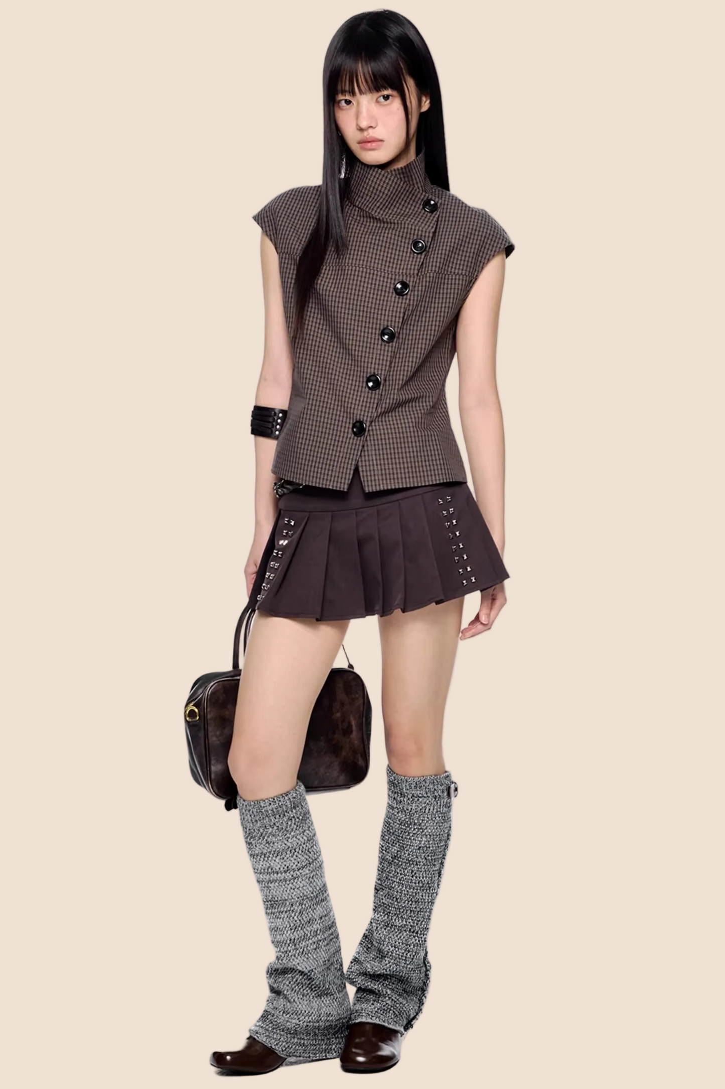 Retro kariertes Sommerbluse