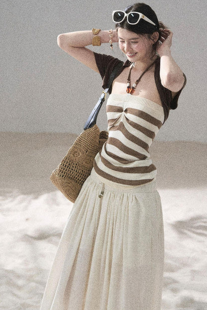 Flowing Twilight Striped Top Set