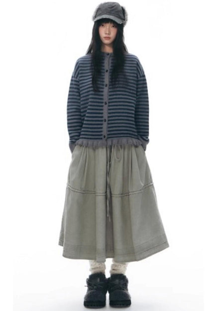 Vintage Striped Sweater Cardigan