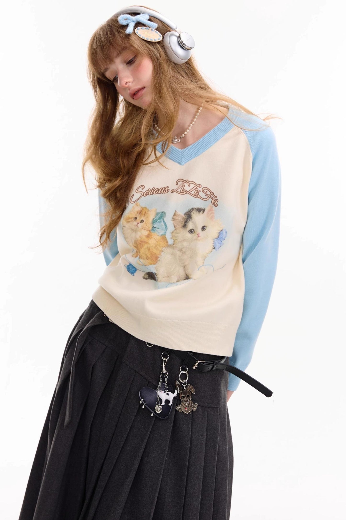 Autumn Knitted V-Neck Sweater