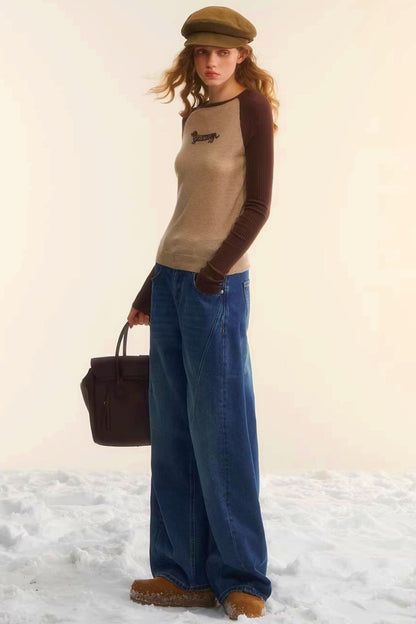 Brushed Distressed Retro Jeans