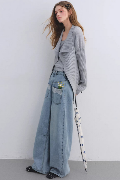 Retro Lace Patchwork Jeans